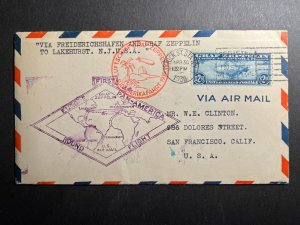 1930 C15 USA Graf Zeppelin Airmail Cover First Pan America Flight San Francisco