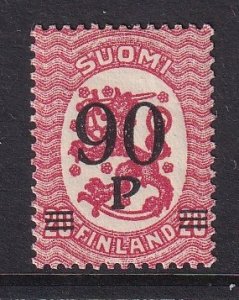 Finland  #125  MNH  1921  Arms  surcharged   90p on 20p