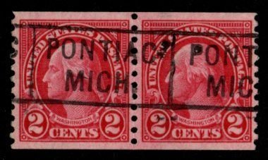 United States #599 used coil pair