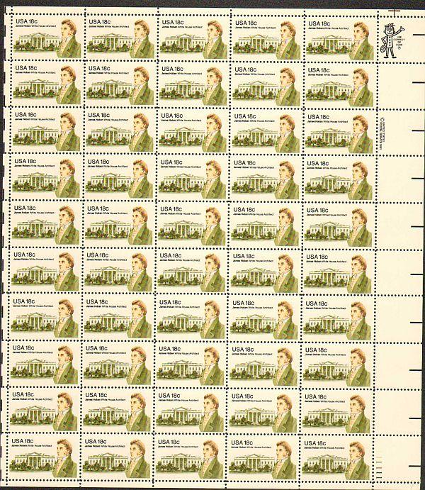 US #1935 Mint Sheet James Hoban 