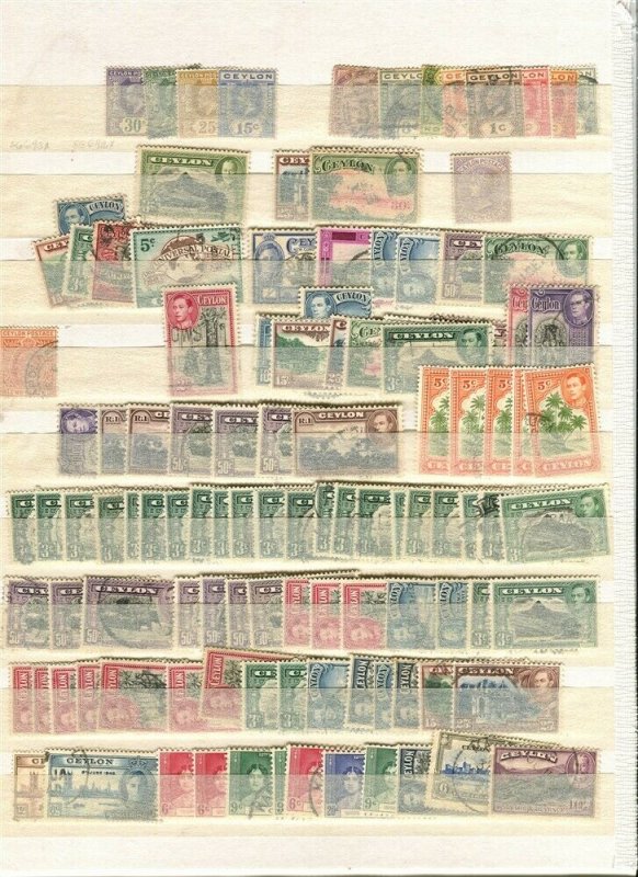 CEYLON; Accumulation Ed VII to QEII issues fine mint & used LOT