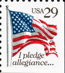 US SC #2593 – 1992 29c Pledge,black denom,bklt single Stamp MINT.