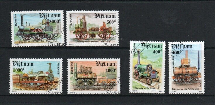 VIET NAM #2267-2273  1991  LOCOMOTIVES    MINT VF NH O.G  CTO