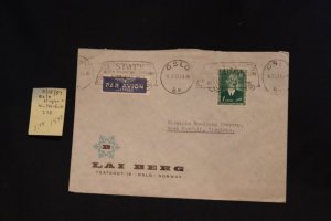 Norway 275 on cover Oslo to W. Norfolk VA (#1548)