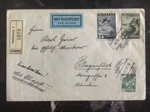 1928 Salzburg Austria Commercial Registered cover To Frankfurt Germany