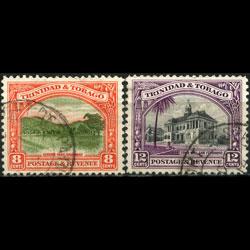 TRINIDAD & TOBACO 1935 - Scott# 38-9 Views 8-12c Used