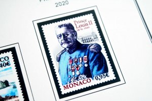 COLOR PRINTED MONACO 2011-2020 STAMP ALBUM PAGES (63 illustrated pages)