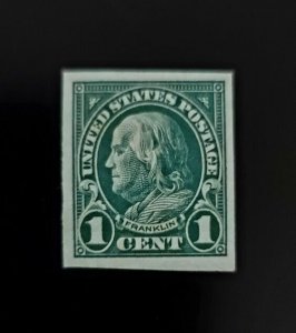 1923 1c Benjamin Franklin, Green, Imperforate Scott 575 Mint F/VF LH