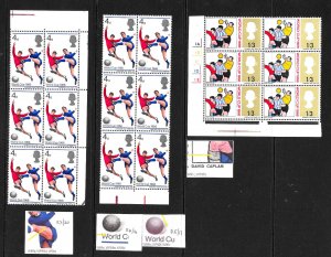 1966 WORLD CUP  SG693 & SG695, The Four Major Listed Flaws - MNH