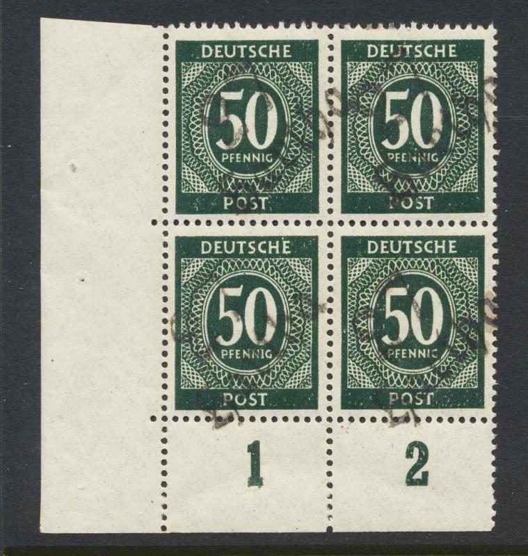 GERMANY - SOVIET ZONE  HARTHA BEZIRK 27  1948, 50pf BLOCK VF NH