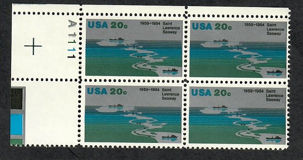 2091 St Lawrence Seaway MNH Plate Block - UL