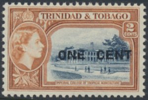 Trinidad & Tobago  SC# 85  MNH   Opt  One Cent  1956 see details & scans