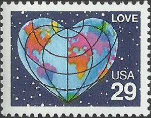 # 2535 MINT NEVER HINGED ( MNH ) HEART SHAPED GLOBE    