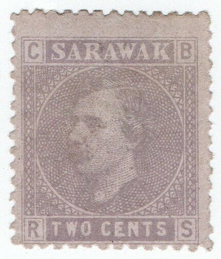 (I.B) Sarawak Postal : Sir Charles Brooke 2c (1875)