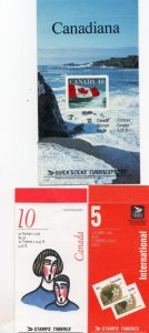 CANADA 1991-1994 3 BOOKLETS WITH PANE OF 5, 10 & 12 STAMPS MNH