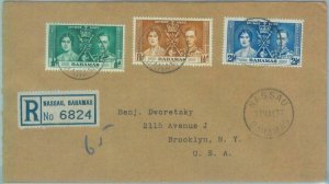 83286 - BAHAMAS  - POSTAL HISTORY - Registered FDC Cover  ROYALTY  1937