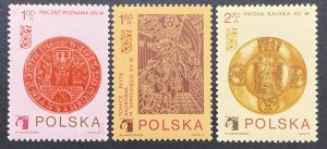Poland 1973 #1982-4, Coat of Arms/Seals, MNH.