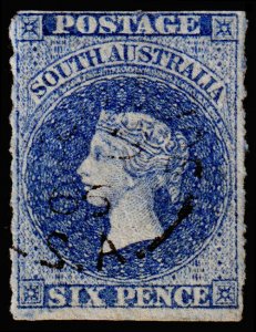 South Australia Scott 12 (1858) Used F, CV $70.00 M