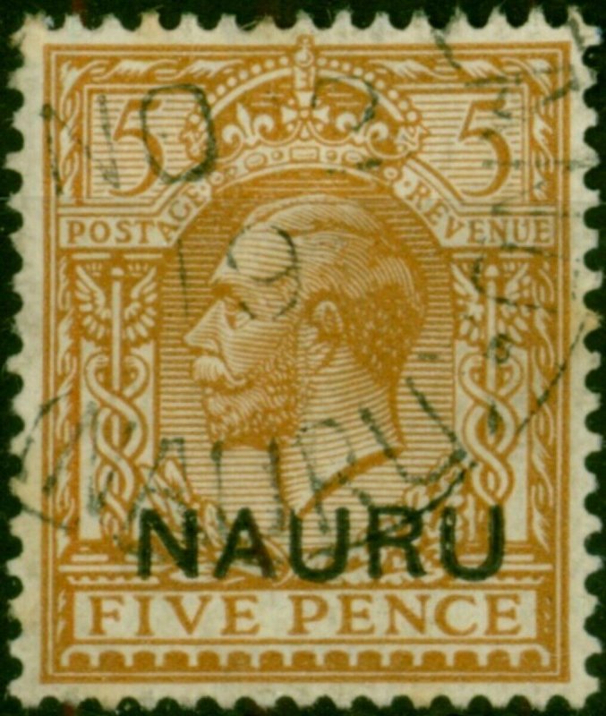 Nauru 1916 5d Yellow-Brown SG9 Fine Used 