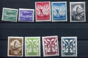 Hungary 1933  Sc C26-34 Mi 502-0 MH Airmail Set CV € 380 H1237