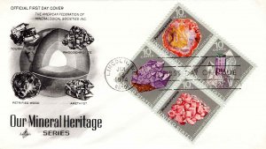 USA 1974 FDC Sc 1538-41 Artcraft Cachet Our Mineral Heritage First Day Cover