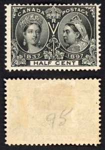 Canada SG121 1/2c Black 1897 Jubilee M/M Fresh Colour Cat 75 Pounds