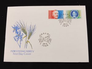 D)1989, NORWAY, FIRST DAY COVER, ISSUE, WRITERS, POETS AND NOVELISTS, ARNULF