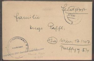 3rd Reich Germany 1944 Kriegsmarine Kreuzer Admiral Hipper Feldpost Cover 102215