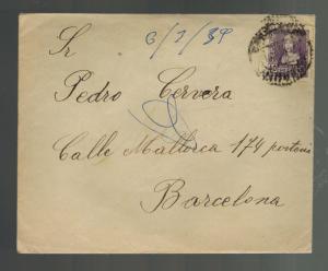 1939 Barbastro Hueca Spain Internment camp cover to Barcelona With Letter