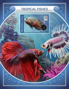 MALDIVES - 2018 - Tropical Fishes - Perf Souv Sheet - MNH