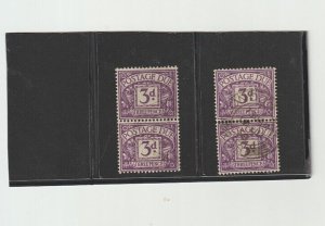 Great Britain,  Postage Due, 1918-1938 ??, 2  used Pairs