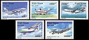 Vietnam 2714-2718, MNH, Aircraft, Specimen Overprint