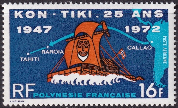 French Polynesia 1972 Sc C87 air post MLH*