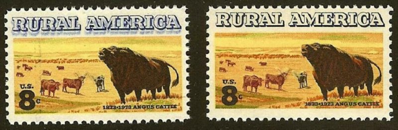 1504 - Double Impression/Ghosting Error / EFO Rural America Angus Cattle MNH