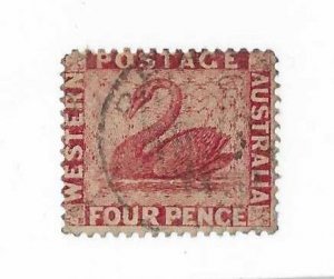 Western Australia Sc #61  4p br red   perf 14 used VF