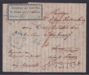Netherlands Indies, Scott J1 Postage Due Label 1847 cover from Gravenhague, RPSL