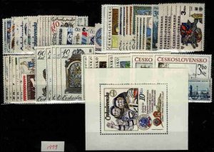 Czechoslovakia 1979 MNH Complete Year set   56 Stamps + 2 Souvenir sheets