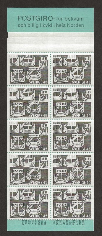SWEDEN SC# 810a COMP BKLT/10 FVF/MNH 1969