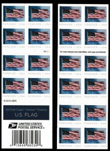 USA BOOKLET FOREVER SC# 5345a US FLAG PANE 20 S.A. MNH-PL# B2222