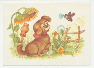 Postal stationery Soviet Union 1989 Dog - Sunflower