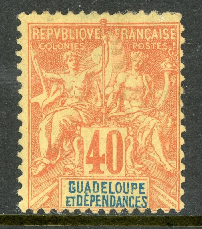 Guadeloupe 1892 French Colony 40¢ Red Commerce & Navigation SG #44 Mint D938