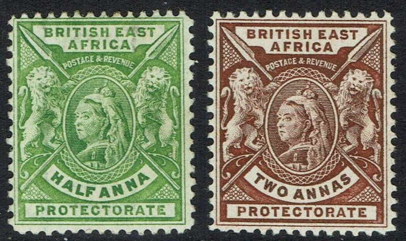 BRITISH EAST AFRICA 1896 QV LIONS 1/2A AND 2A 