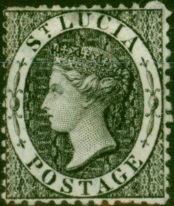 St Lucia 1864 (1d) Intense Black SG11a Fine Unused