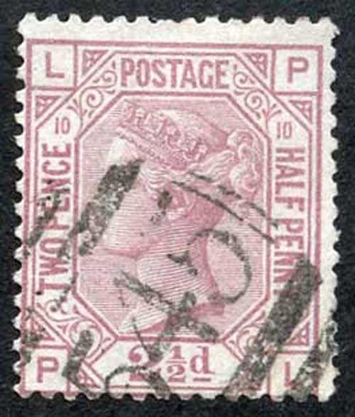 SG141 2 1/2d Rosy Mauve Wmk Orb Plate 10 Fine Used