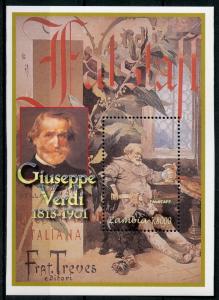 Zambia 2001 MNH Giuseppe Verdi Falstaff 1v S/S Opera Music Stamps