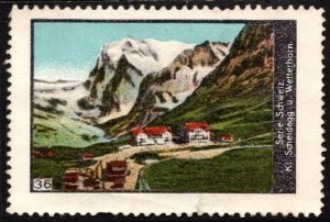 Vintage Switzerland Tourism Poster Stamp Kleine Scheidegg & Wetterhorn #36