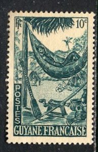 French Guiana 1947: Sc. # 192; Mint Gumless Single Stamp