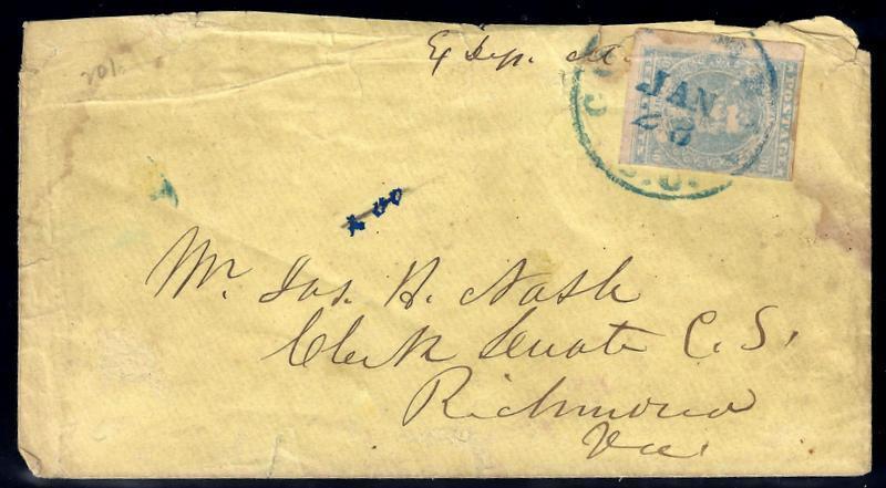  CSA 2e Used FVF On Cover JAS. H. NASH, SEC. CSA SENATE