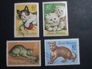 ROMANIA STAMP- WORLD FAMOUS CATS   CTO  STAMPS SET VERY FINE