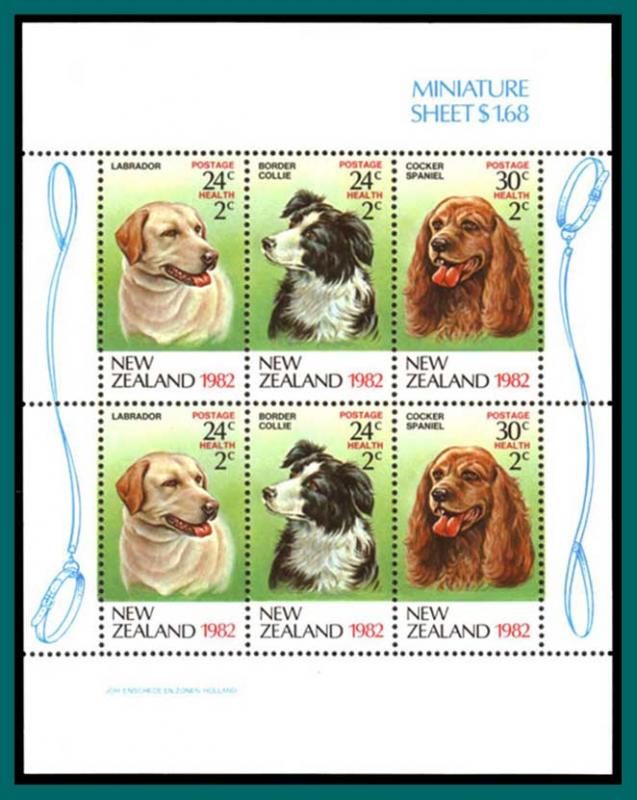 New Zealand (B114a) 1982 Health, Dogs, MS, MNH (SG MS1273)